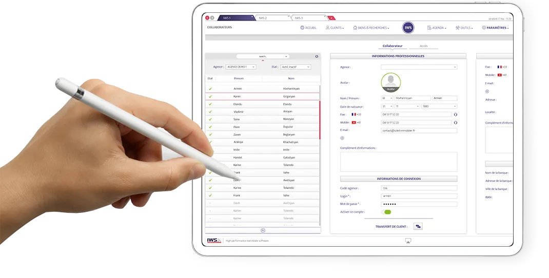 iws logiciel immobilier collaborateurs