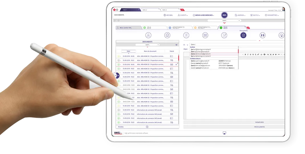 iws logiciel immobilier documents