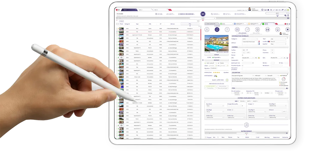 iws logiciel immobilier fiches biens